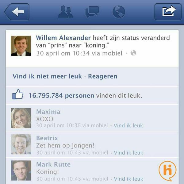 :') #Troon  Beatrix, King Willem-Alexander, Koning!