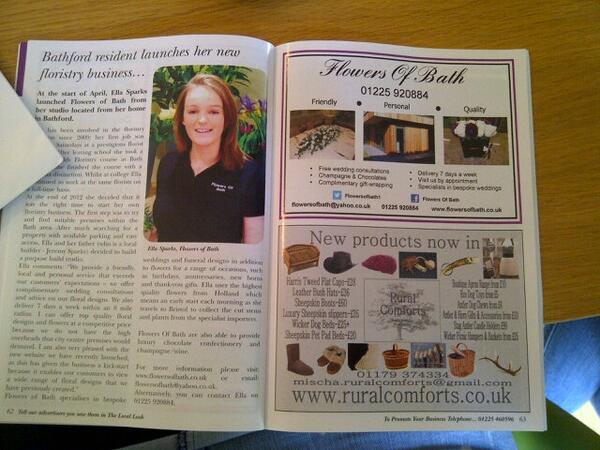 FlowersOfBath1's tweet image. Advert in the local look this month! Very happy. #locallook #advertising #flowersofbath