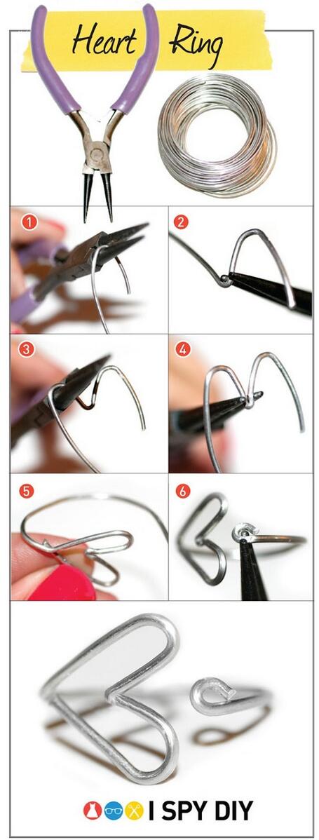 GeneralBead's tweet image. DIY ring! All you need is wire and pliers to create this cute heart ring! #diy #diydesigns #heart