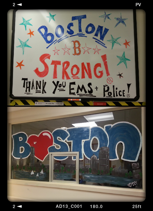 kwilesjrphoto's tweet image. Boston love from BIDMC ER....#ThankYou #BostonStrong #1Boston