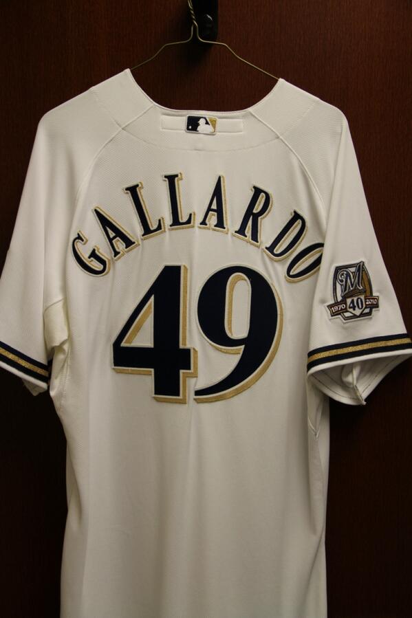 RETWEET this or tweet  #WHIFF <a href="/Brewers/">Milwaukee Brewers</a> til 11pm CT for a chance to win a Gallardo game-worn jersey.