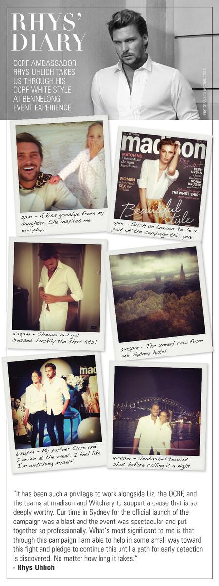 Go behind the scenes of the @ocrfaustralia   White Shirt Campaign with Rhys Uhlich <a href="/witcheryfashion/">Witchery</a> #Whiteshirt2013