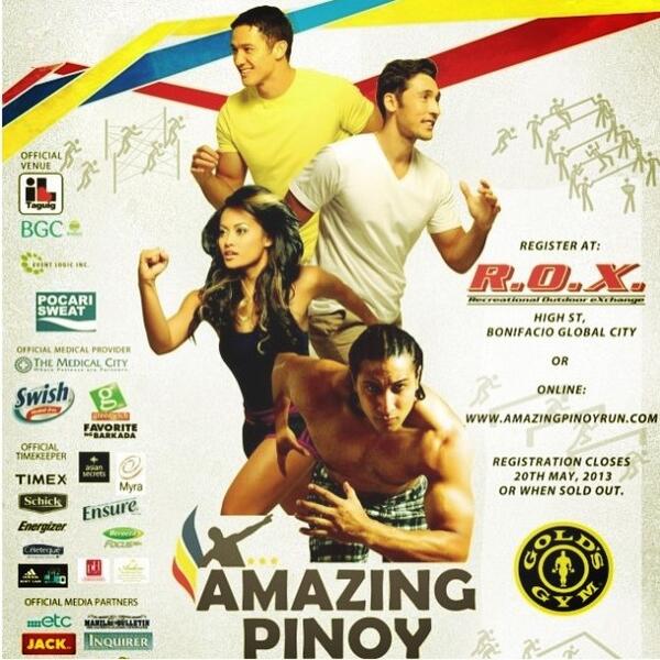 ERUPTION23's tweet image. Run at the speed of FUN w/ @AmazingPinoyRun this May 25th! Register at ROX/Chris Sports/ amazingpinoyrun.com