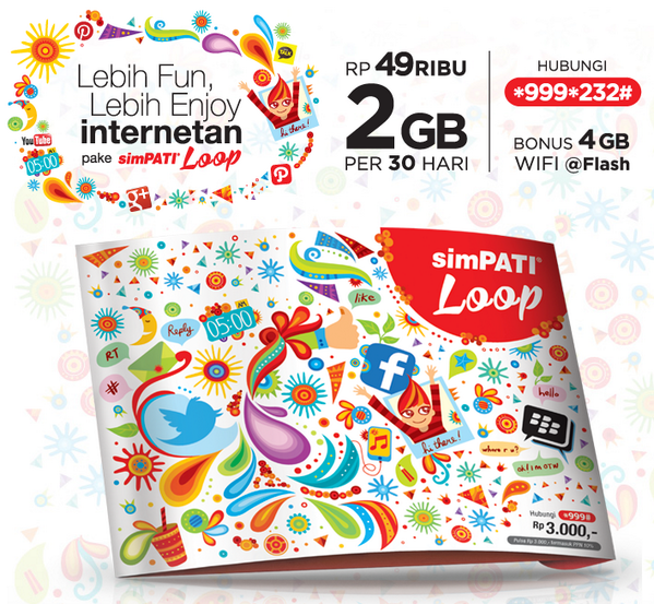 tsel_malang's tweet image. siapa nih yang pake simPATI loop? gak cuma tarif telpon sms dan internet, bonusannya juga keren bgt! #simPATILoop