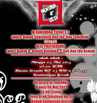 Undangan buat <a href="/KK_Indonesia/">KERABAT INDONESIA</a> dari Hendra_Yusuf <a href="/KERABAT07GRESIK/">KERABAT KOTAK GRESIK</a> 09.05.2013 akad nikah. <a href="/yonie_wijoyo/">SophiaFuka</a> <a href="/tantrikotak/">Tantrisyalindri</a>