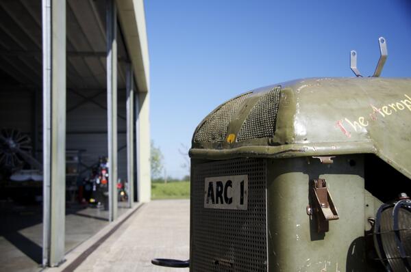 The sun is out and the hanger doors are open... even Terrance is enjoying lapping up the rays