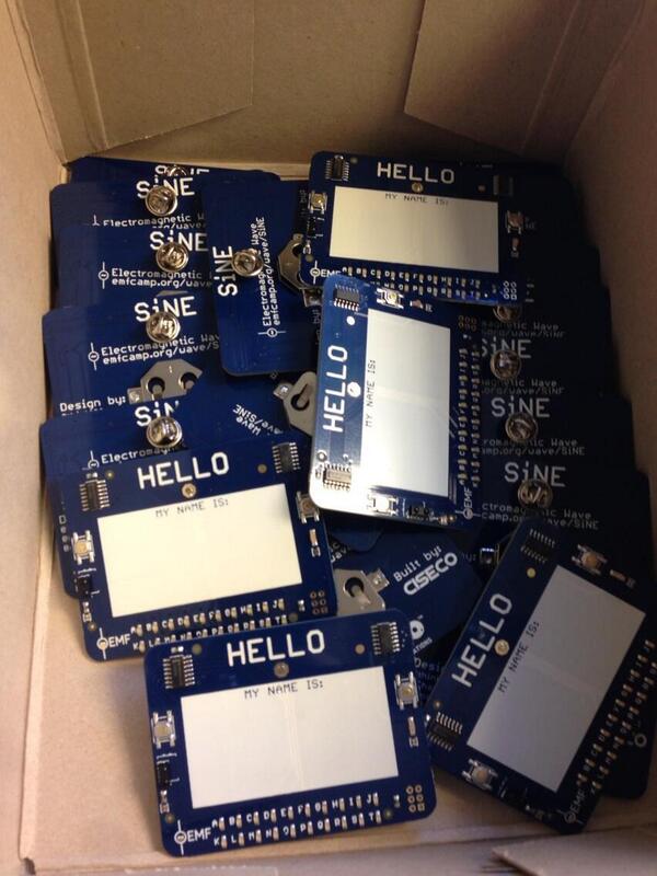 emw's tweet photo. These are the first batch of programmable IR-networked badges that attendees will get! Thanks @twilio for sponsoring. http://t.co/kWftC8Efh0