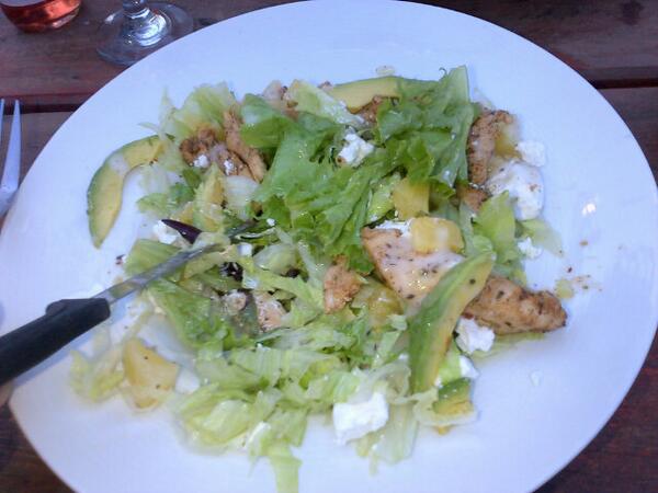 Had an okay salad at Palms this afternoon with the bestie.. We waited almost 2 hours for it..#Poor service