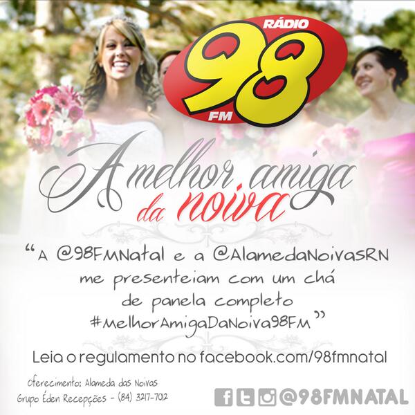 98FMNatal's tweet photo. -> A @98FMNatal e @AlamedaNoivasRN me presenteiam com um chá de panela completo #MelhorAmigaDaNoiva98FM http://t.co/T5iX0nHz0a!