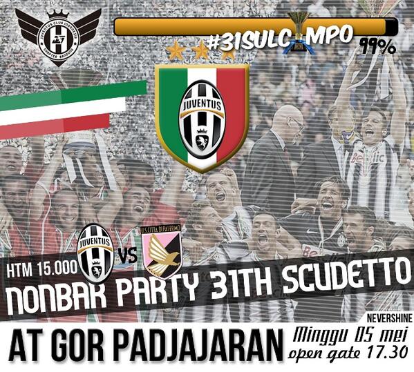 Party Scudetto JCICB | JUVENTUS Vs Palermo | Minggu 05/05 | OG 17.30 | @ Gor Padjajaran | HTM 15K | <a href="/JuventinoUnpar/">JuventinoUnpar</a>