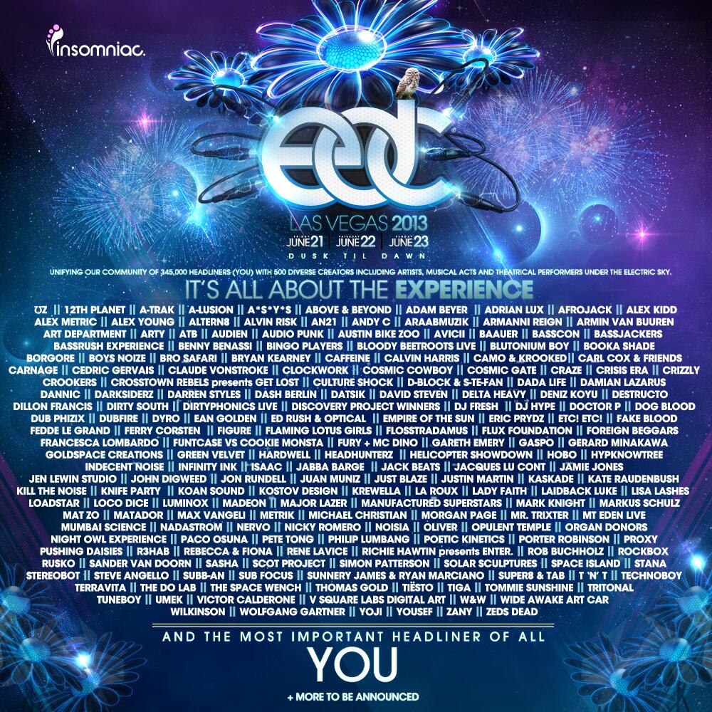 Electric Daisy Carnival Las Vegas (EDC) 2013 | Lineup | Tickets | Dates | Rumors