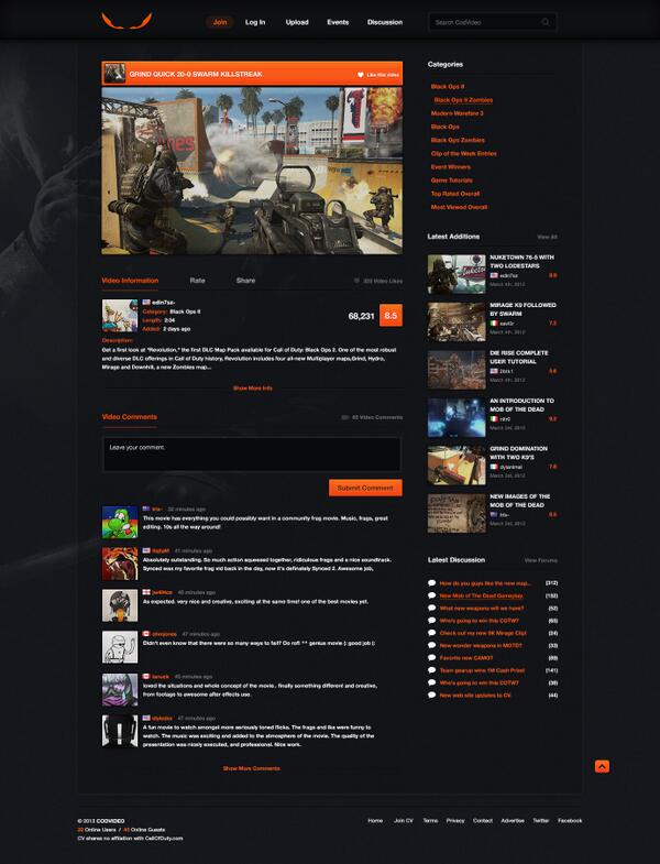codvideo's tweet image. teaser of our video page! (view, rate, &amp;amp; discuss the latest user submitted clips.) #cod #codghosts #blackops2 #mw3