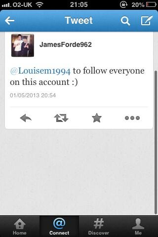 Louisem1994's tweet photo. YEYY @JamesForde962 @JamesForde96 retweeted me. Thank you http://t.co/RxWj5YLkH3