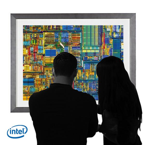 intel's tweet image. Intel chip or modern art? #ThisorThat