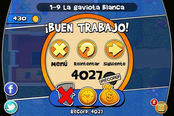 loloporosado's tweet photo. I pilfered 4027 points worth of loot on 'La gaviota blanca' in #RobberyBob. Beat that!
http://t.co/7m1bkqQd7v http://t.co/97bpLMkCQ3