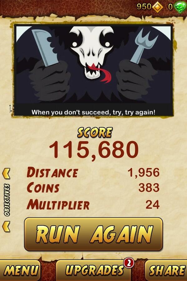 ConnorCulp's tweet photo. I got 115680 points while escaping from a Giant Demon Monkey. Beat that! http://bit.ly/TempleRun2##nnlggghhj http://t.co/rCMv2g4hq1