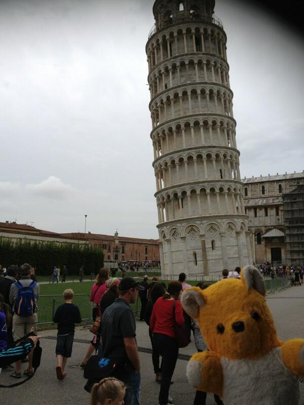 YellowTed's tweet image. Leaning tower of Pisa done! #tedontour