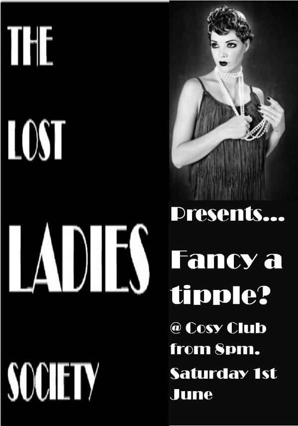 TheLostLadiesSo's tweet photo. @StonewallCymru could you pls RT our 'Fancy a tipple' event @ cosy club Cardiff 1st June frm 8pm! http://t.co/kkAVPFX2n2