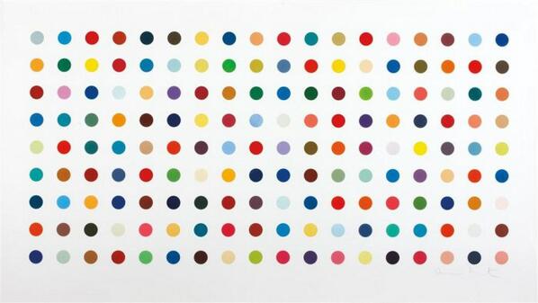 #Spots #Dots #British #ContemporaryArt.. Who else, but #Damien #Hirst. 
Tetrahydrcannabinol, 2004. #PHARMACEUTICALS