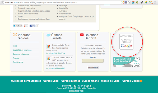 jotaosorioc's tweet image. Felicidades @senork por el Sello @googleapps que los hace "AUTHORIZED RESELLER"