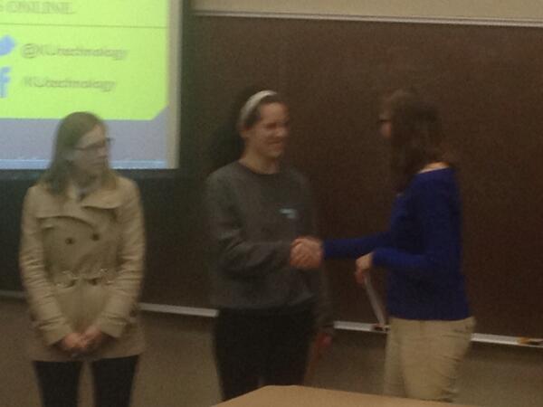 cstock08's tweet photo. @baileaves interrupting class to receive an award. #badass http://t.co/VtxNxSY4BE