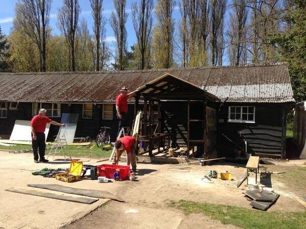 Building a new porch for the staff volunteers  #GilwellPark