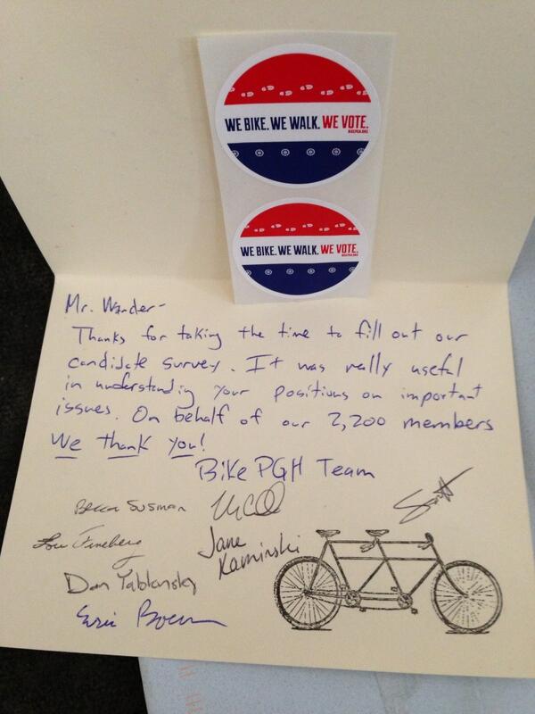 votewander's tweet image. Thanks to @BikePGH for all you're hard work! #race4pgh #PGHmayor