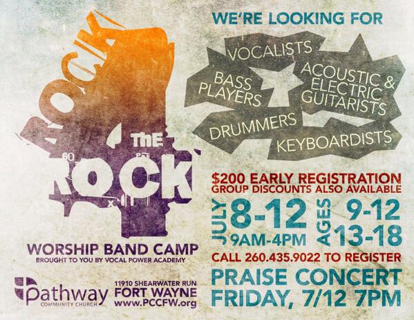 rock4therock's tweet photo. Drummers, guitarists, keyboardists, bass players and singers! Sign up now! July 8th is the first day of camp! http://t.co/dWAzgJTVXQ