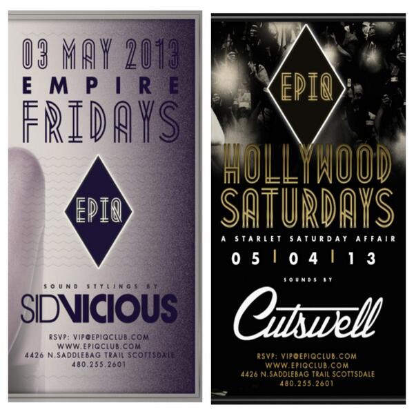 EPIQClub's tweet photo. This weekend is going to be insane at Epiq! Join us as we party with DJ Sid Vicious Friday and DJ Cutswell Saturday! http://t.co/Wu36b0bz2k