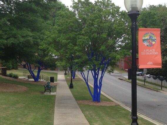 MMooner79's tweet photo. Georgia is apparently a place to imagine.........Blue Trees.  #chiefroadshow http://t.co/ttXfGNcxx5