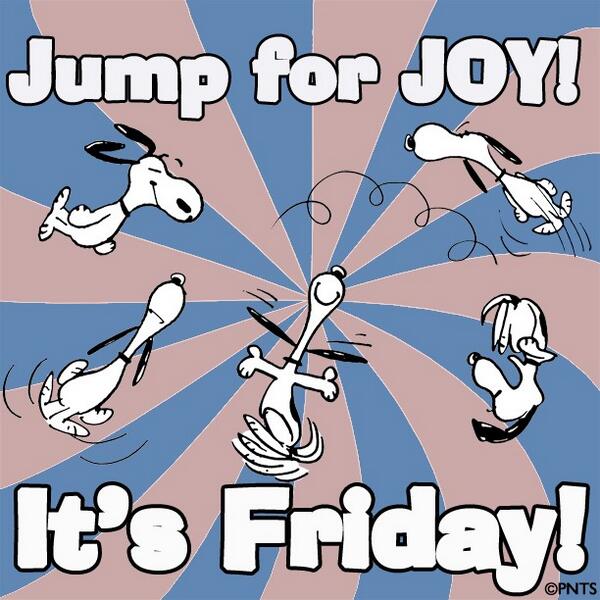 PEANUTS on Twitter: "Jump for joy! It's Friday! #TGIF #HappyFriday ...