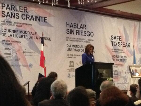 President of Costa Rica, member of #FreedomOnlineCoalition, pledges to continue advocating for free Internet #wpfd