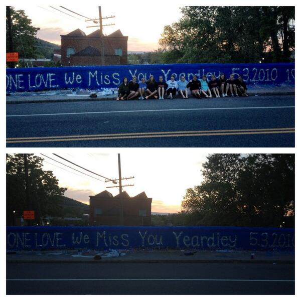 UVAWomensLax's tweet photo. Beta bridge painting #onelove we miss you Yeardly! #1 http://t.co/5UPKBLYIDh