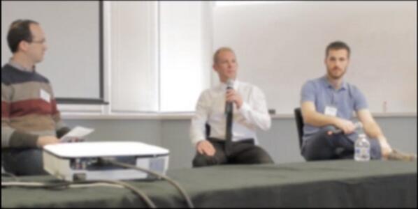 JerDoug's tweet image. Here is @CrowdItJason with @krokrocket &amp;amp; 
@FirstFunder at #Crowdfunding Pro and Contra #ColoradoCrowd