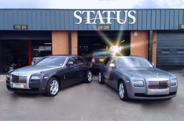StatusCarCare's tweet photo. Keeping it a little #British here today at Status (well,Rolls Will Always Be British At Heart 🇬🇧) #RollsRoyce #Ghost http://t.co/74rNt1yKZL