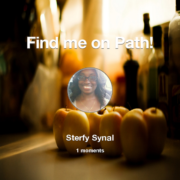 sterfy's tweet photo. Find me on #Path now! Go to: http://t.co/XXvXVq3lOu! #thepersonalnetwork http://t.co/Jm7Xa7w9X2