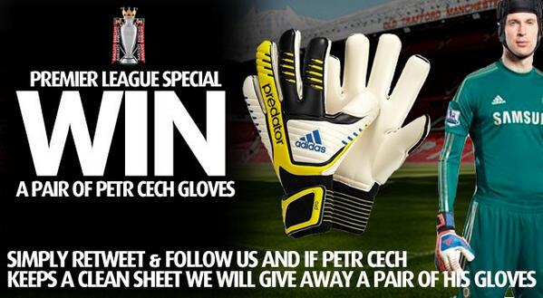 greatsave's tweet photo. Super Sunday Comp If Petr Cech keeps a clean sheet at Old Trafford we will give away these gloves RT&amp;Follow to enter http://t.co/GWk1J2SFzw