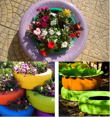 FirstCallglass's tweet image. DIY Gardening Idea: Turn your used car tires into fun planters for your #flowers!