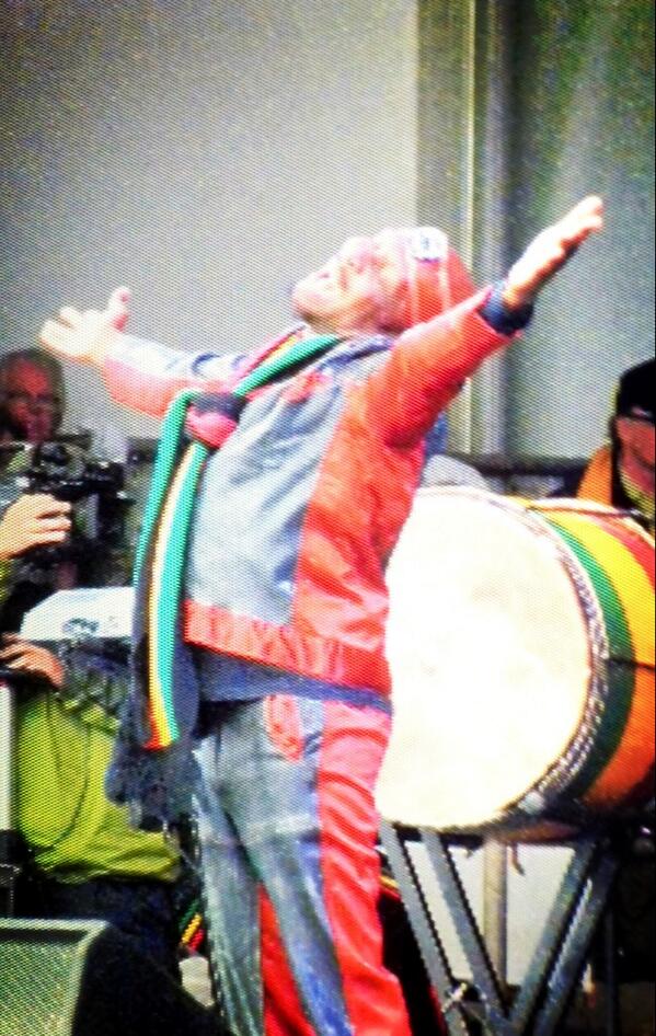 kbeninato's tweet photo. Jimmy Cliff wins at happiest performer here. Or anywhere. #jazzfest13 http://t.co/4fATmtFgx3