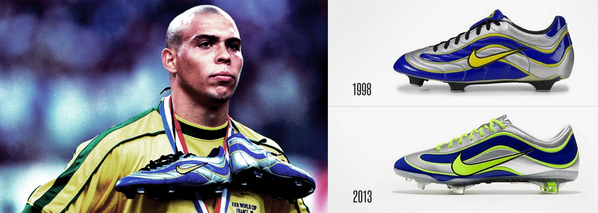 \ Fútbol على "Nike lanzó los "Mercurial Vapor IX Special Edition", en honor al diseño que usó Ronaldo Nazario en Mundial 1998: http://t.co/vSgAXG3Bgv"