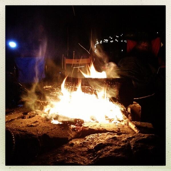 4:14AM.  Nice and toasty by the fire.