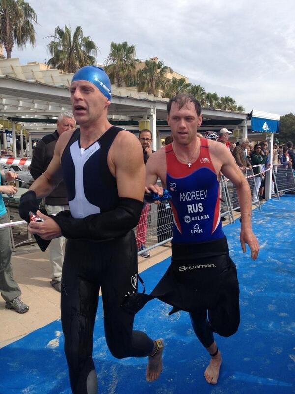 RussianTri's tweet photo. Pavel Andreev won the bronze medal at the Mallorca olympic triathlon (absolute),@Saramutin won the silver (AG 40+) http://t.co/raw9HH9z8d