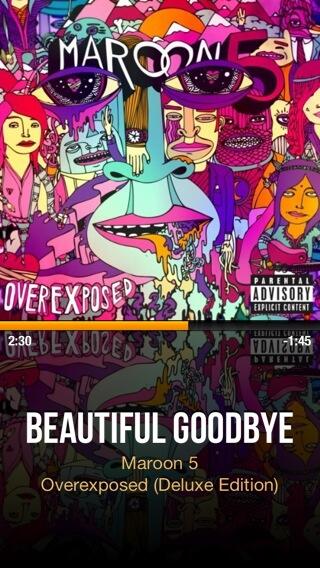 sharpdsigns's tweet image. #NowPlaying Beautiful Goodbye by Maroon 5 with @CarTunesApp ♩♫