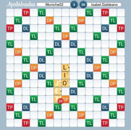 elirinmen's tweet photo. Moniche02 jugó 'JO', 'JET' por 20 puntos contra Isabel.Galdeano @Apalabrados @EtermaxGames http://t.co/kZIPKjtMlZ