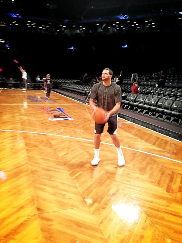 NBA's tweet photo. . @DeronWilliams on the floor early getting shots up #NETSvBULLS on @NBAonTNT #Game7 http://t.co/tmJjcbfOUP