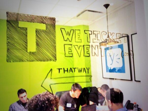 weticketevents's tweet photo. @AngelHackLive @Yammer #AngelHackSF #tech best $1 advertising budget to date ... Except we  only had a sharpie .... http://t.co/pABtFwxWc6