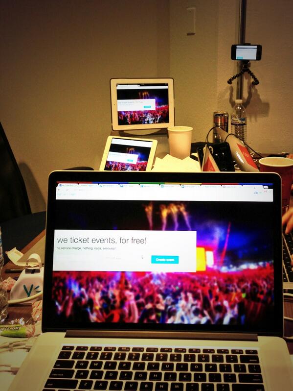 weticketevents's tweet photo. Trial run with the responsive site :) all systems are a go !@AngelHack @weticketevents #AngelHackSF #responsive http://t.co/yb8LqwKkZ2