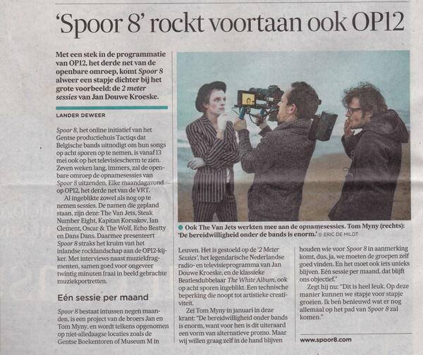 SPOOR_8's tweet image. De Morgen nieuwsflash: 
Spoor 8 Krijgt een stek in de programmatie van OP12, het derde net van onze openbare omroep