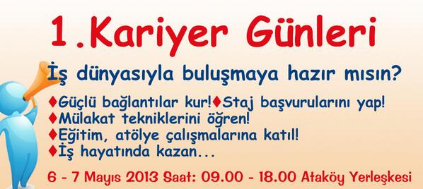 Kariyer Günleri etkinliğimiz bugün saat 09.00'da öğrencilerine kapılarını açıyor.Detaylar; facebook.com/events/2509129… … …