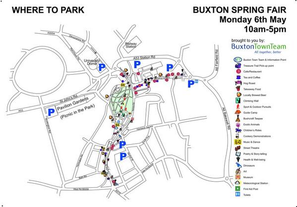 For those of you wondering where to park tomorrow here is a handy map of places to park #BuxtonSpringFair #Familyfun